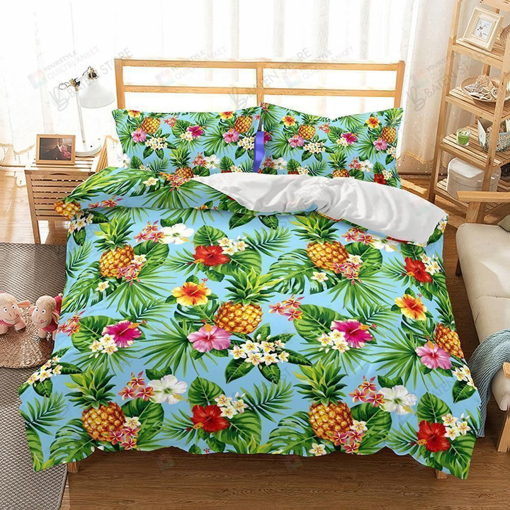 3D Art Pattern Pineapple Bed Sheets Duvet Cover Bedding Set Great Gifts For Birthday Christmas Thanksgiving