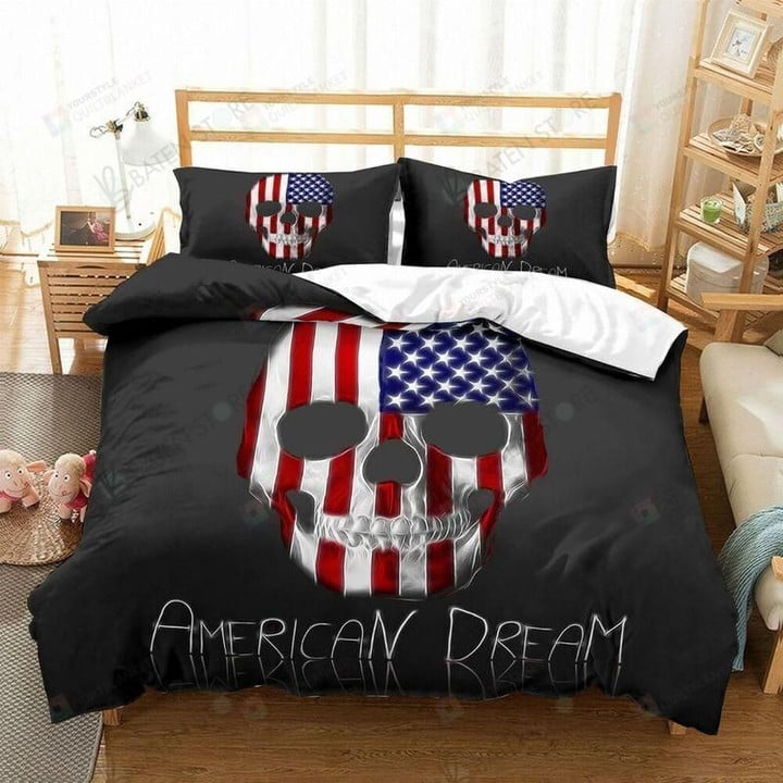 3D America Dream Skull Bed Sheets Duvet Cover Bedding Set Great Gifts For Birthday Christmas Thanksgiving