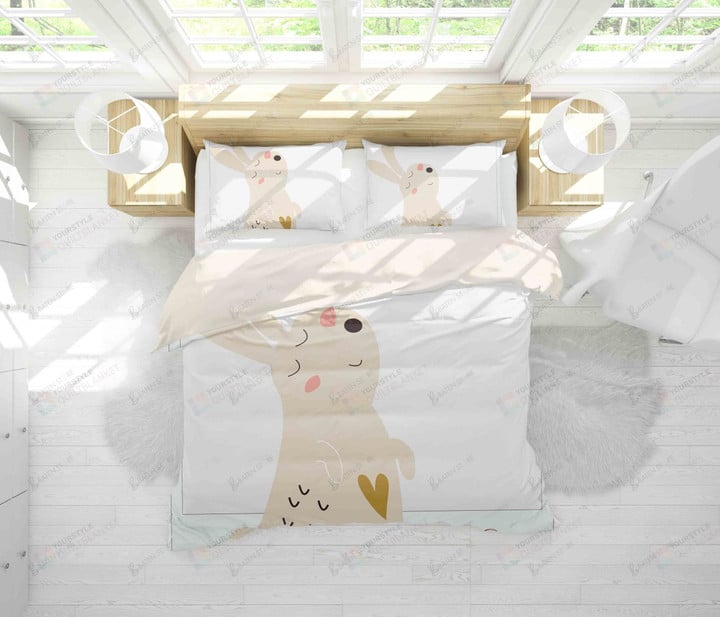 3d Color Cartoon Rabbit Bed Sheets Duvet Cover Bedding Set Great Gifts For Birthday Christmas Thanksgiving