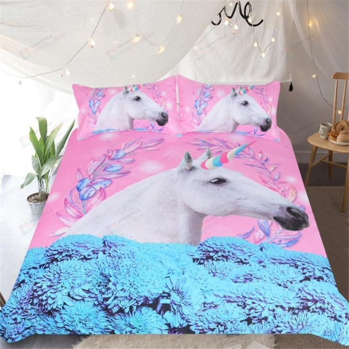 3D Blue Daisy Cotton Bed Sheets Spread Comforter Duvet Cover Bedding Sets