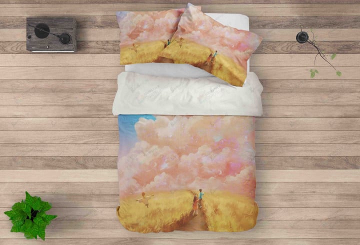 3d Sky Clouds Wheatfield Kids Bed Sheets Duvet Cover Bedding Set Great Gifts For Birthday Christmas Thanksgiving