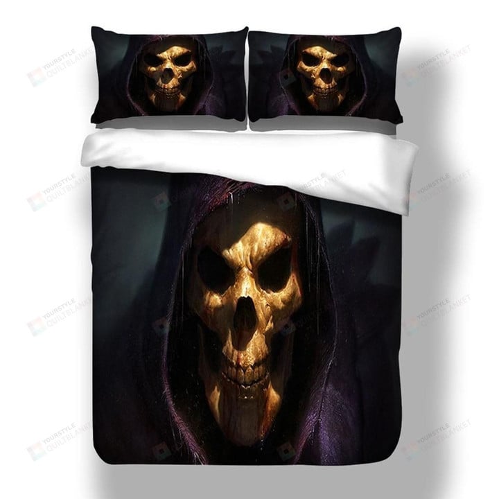 3d Black Skull Day Of The Death Bedding Set  (Duvet Cover & Pillow Cases)