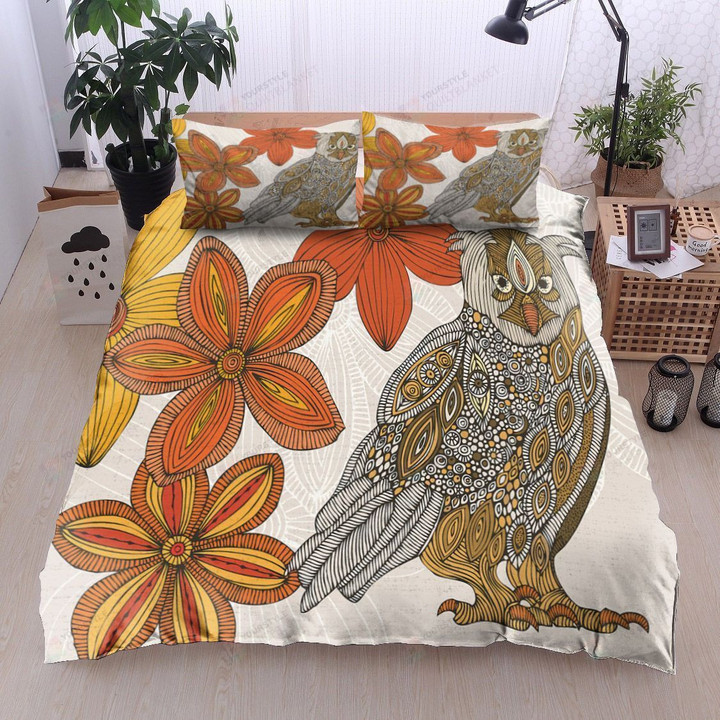 3D Mandala Owl Flower Cotton Bed Sheets Spread Comforter Duvet Cover Bedding Sets