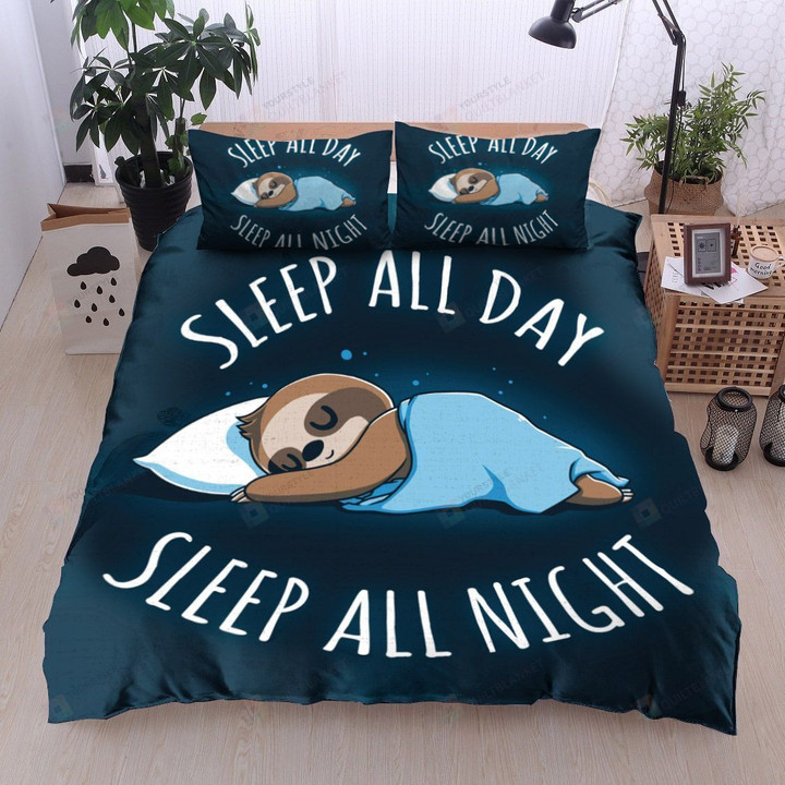 3D Sloth Sleep All Day Sleep All Night Cotton Bed Sheets Spread Comforter Duvet Cover Bedding Sets