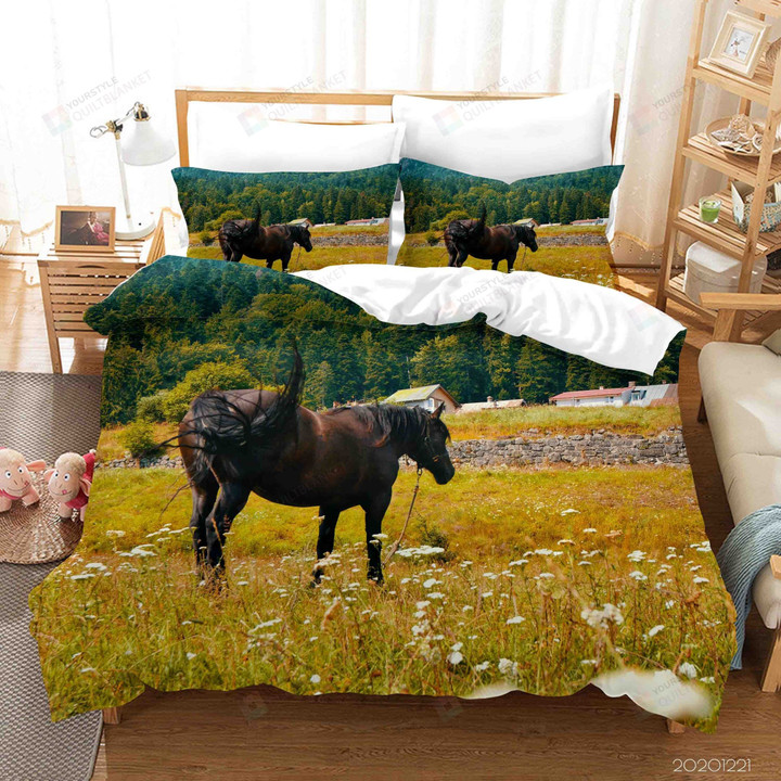3D Forest Ranch House Bed Sheets Duvet Cover Bedding Set