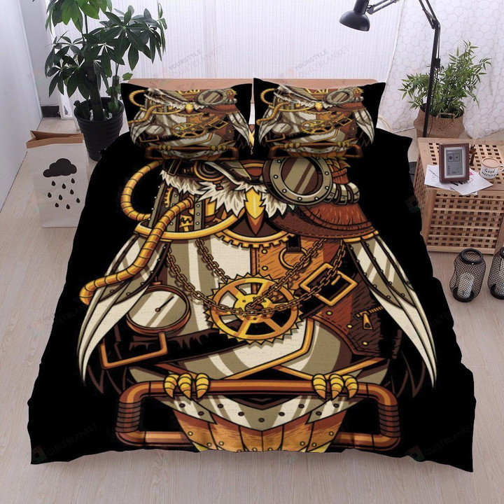 3D Steampunk Pirate Owl Cotton Bed Sheets Spread Comforter Duvet Cover Bedding Sets
