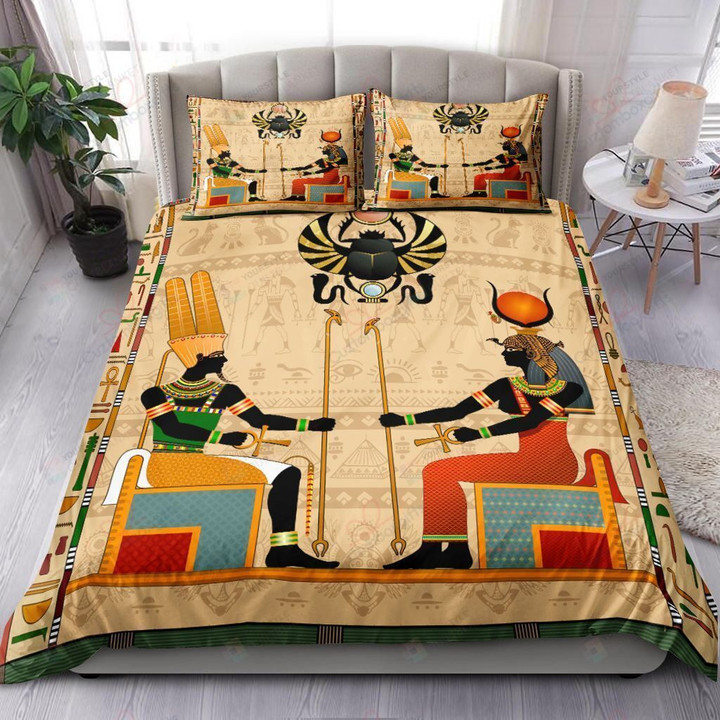 Ancient Egypt King And Queen Bedding Set Bed Sheets Spread Comforter Duvet Cover Bedding Sets