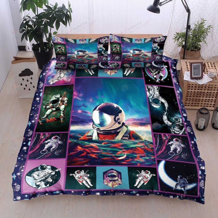 Astronaut Cotton Bed Sheets Spread Comforter Duvet Cover Bedding Sets