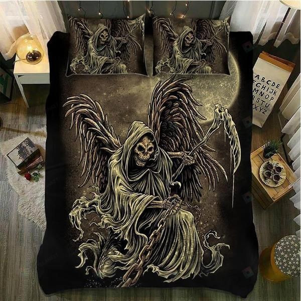 Awesome Skull Cotton Bed Sheets Spread Comforter Duvet Cover Bedding Sets