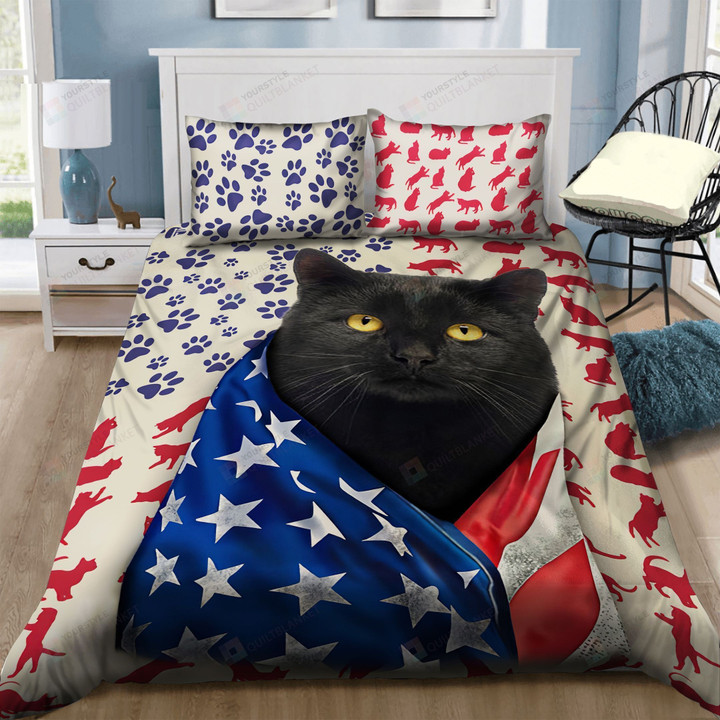 American Cat Bed Sheets Duvet Cover Bedding Set Great Gifts For Birthday Christmas Thanksgiving