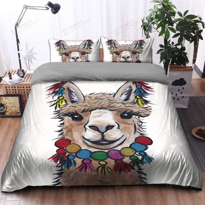 Alpaca Colorful Art Cotton Bed Sheets Spread Comforter Duvet Cover Bedding Sets