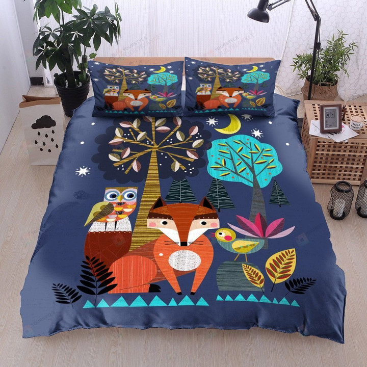 Animal With Tree PatternCotton Bed Sheets Spread Comforter Duvet Cover Bedding Sets