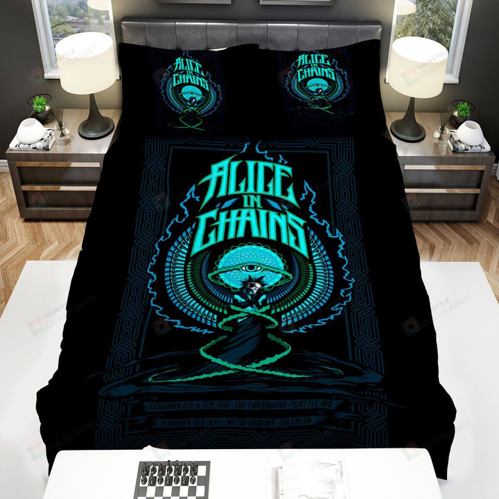 Alice In Chains Seattle Poster Bed Sheets Spread Comforter Duvet Cover Bedding Sets