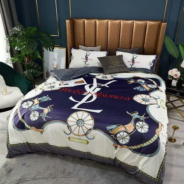 Ysl Yves Saint Laurent Luxury Brand Type 10 Bedding Sets Duvet Cover Bedroom Sets
