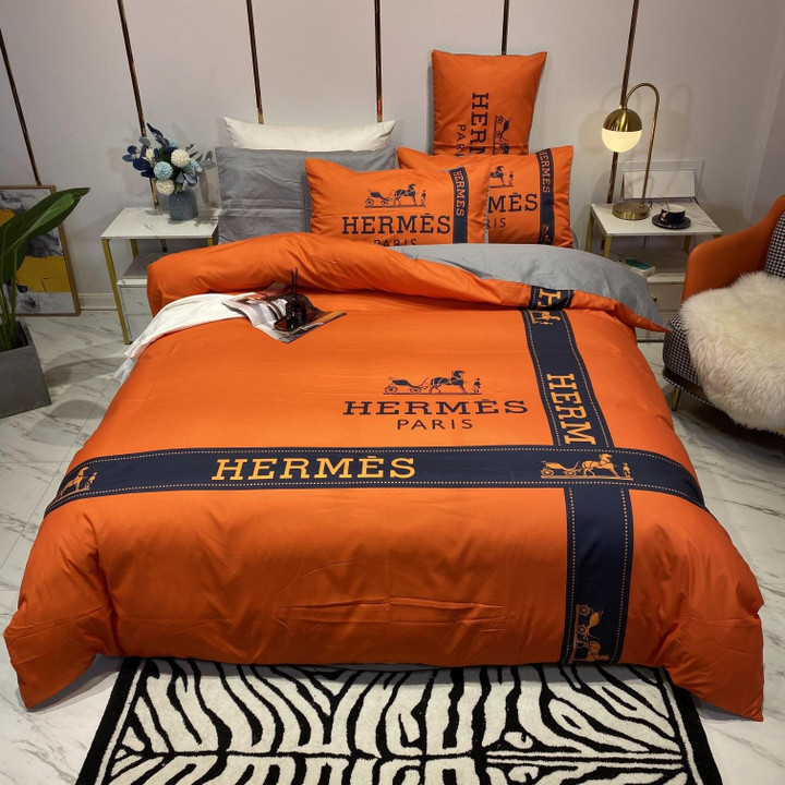 Hermes Paris Luxury Brand Type 87 Bedding Sets Duvet Cover Bedroom Sets