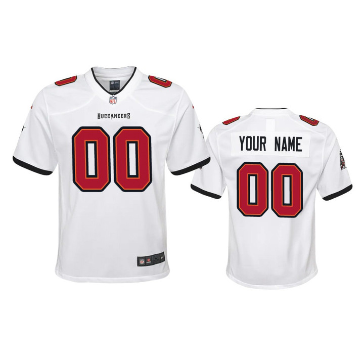 Youth Buccaneers Custom Game White Jersey