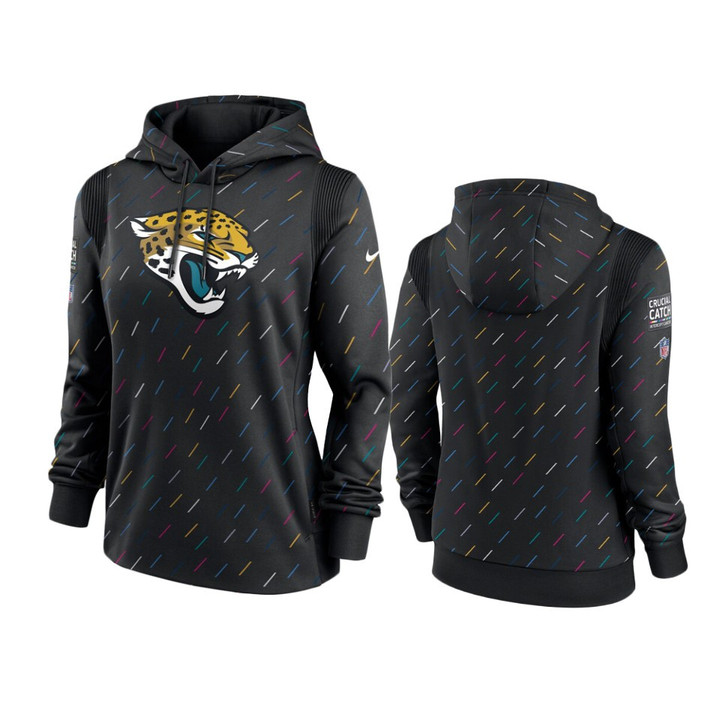 Women's Jaguars 2021 NFL Crucial Catch Anthracite Therma Pullover Hoodie