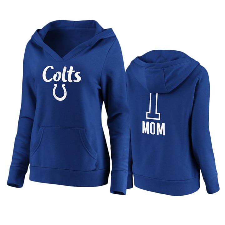 Colts #1 Mom Team Logo Royal Hoodie