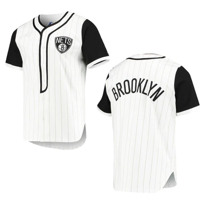 Brooklyn Nets Scout Baseball Fashion Jersey White