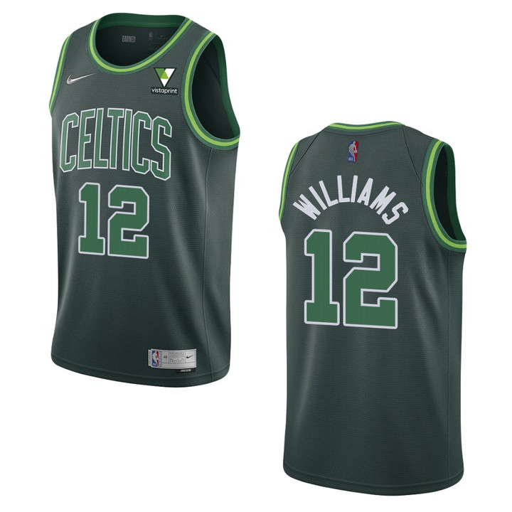 Boston Celtics Grant Williams 2021 Earned Vistaprint Patch Jersey Green