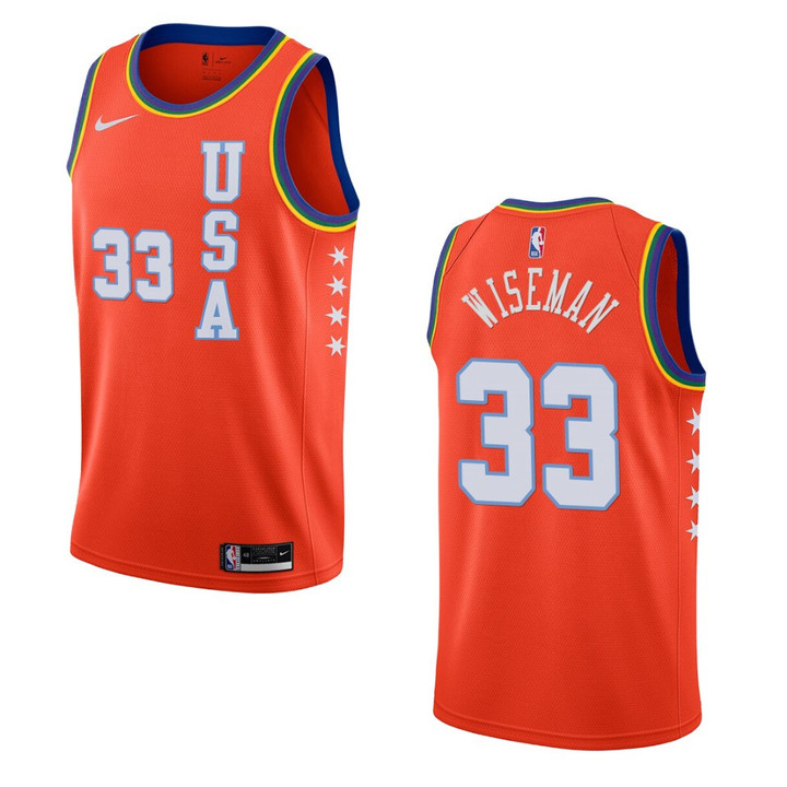 Golden State Warriors James Wiseman 2021 NBA Rising Star Jersey USA Team Orange