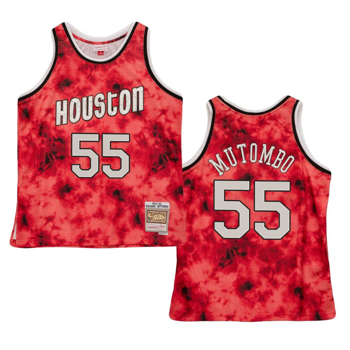 Dikembe Mutombo Houston Rockets Galaxy Hardwood Classics Jersey Red