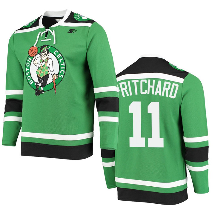 Boston Celtics Payton Pritchard Hockey Fashion Pointman Jersey Green