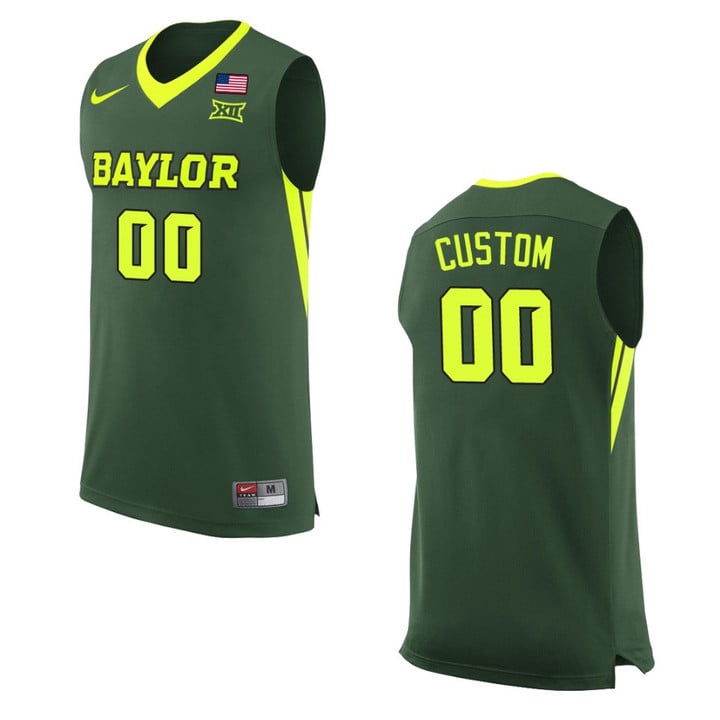 Baylor Bears Custom College Basketball Replica Jersey Green