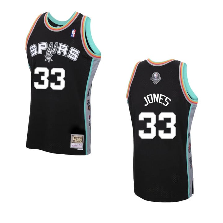 San Antonio Spurs Tre Jones 2021 Hardwood Classics Jersey Black
