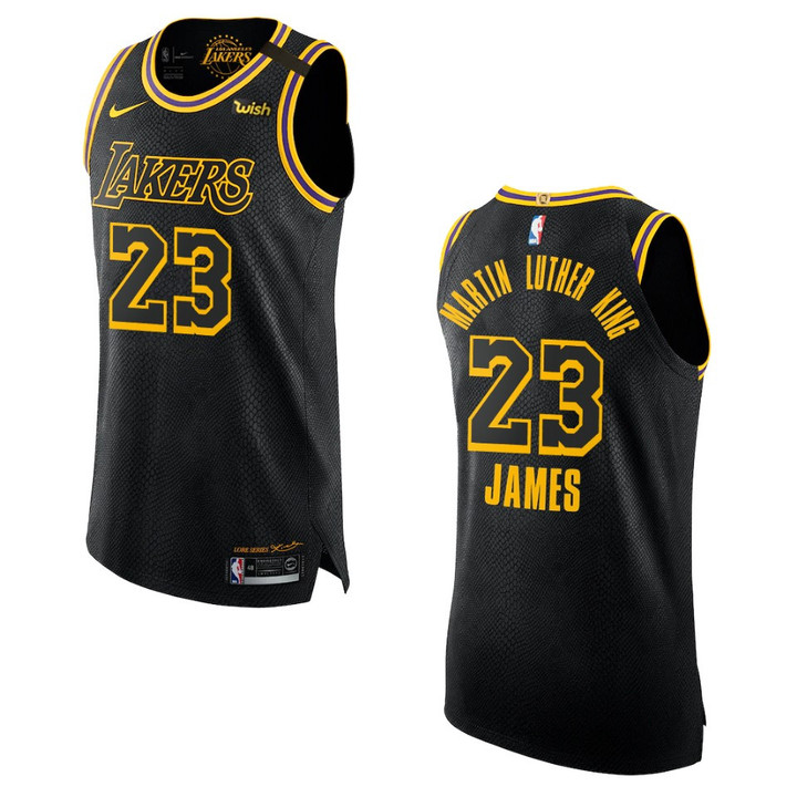 Los Angeles Lakers LeBron James MLK Day Jersey Honor King Black