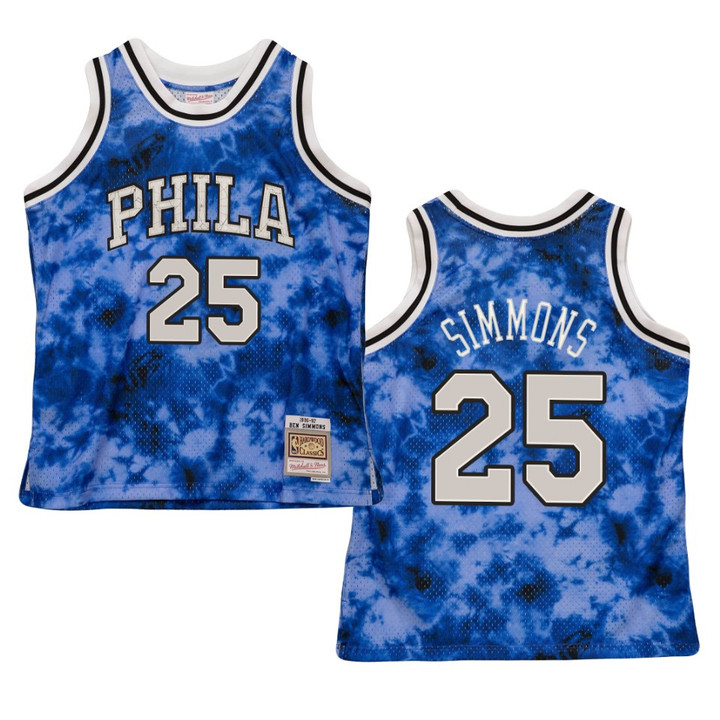 Ben Simmons Philadelphia 76ers Galaxy Hardwood Classics Jersey Blue