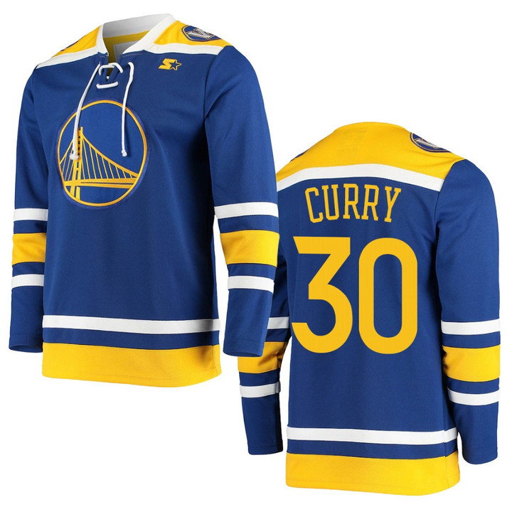Golden State Warriors Stephen Curry Hockey Fashion Pointman Jersey Royal