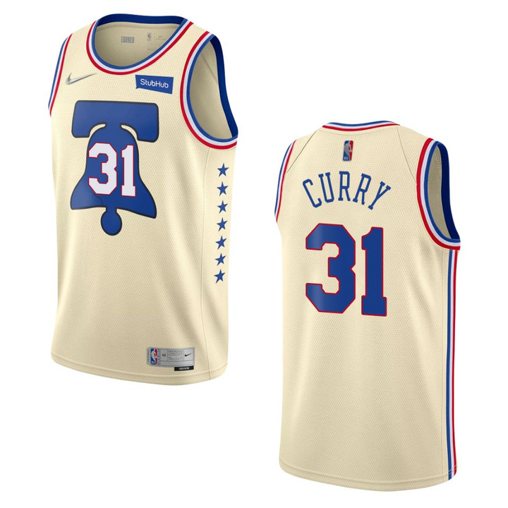 76ers Seth Curry Earned Edition Swingman Jersey Cream