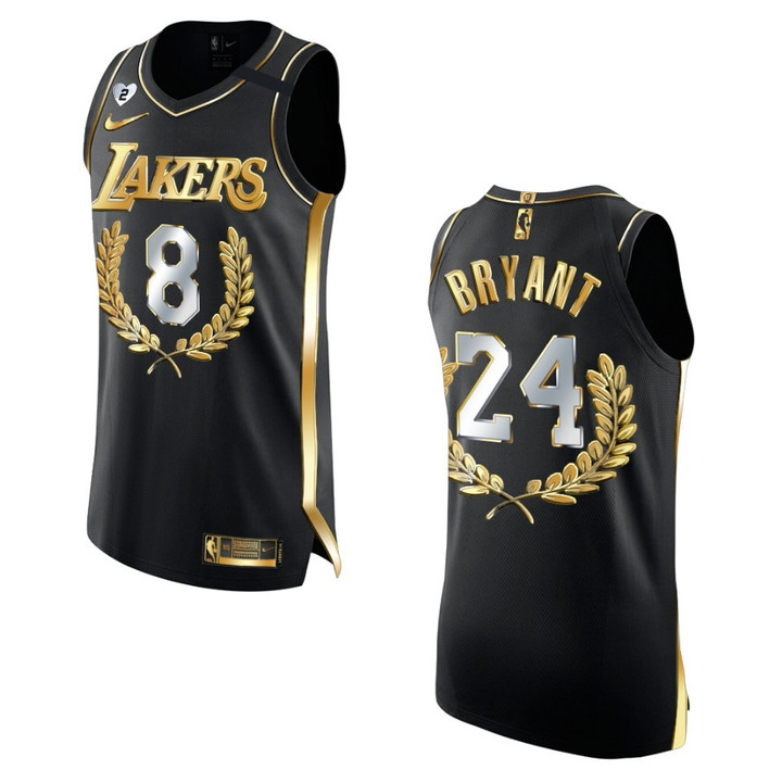 Lakers Kobe Bryant Golden Edition Swingman Jersey Black Gold