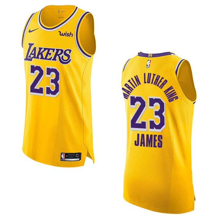 Los Angeles Lakers LeBron James MLK Day Jersey Honor King Gold
