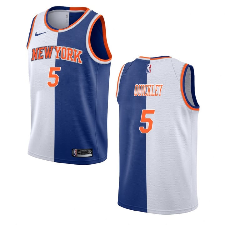 Immanuel Quickley New York Knicks 2021 Split Edition Jersey White Blue