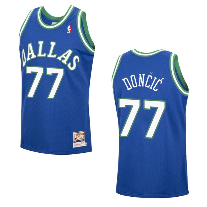 Luka Doncic Dallas Mavericks Hardwood Classics Authentic Jersey Blue