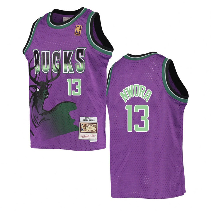 Milwaukee Bucks Jordan Nwora 1996-97 Hardwood Classics Reload Jersey Purple