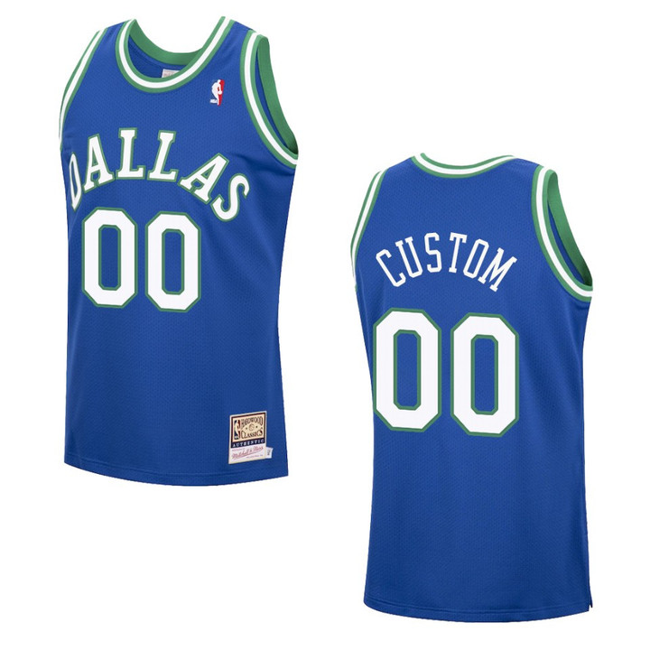 Dallas Mavericks Custom Hardwood Classics Authentic Jersey Blue
