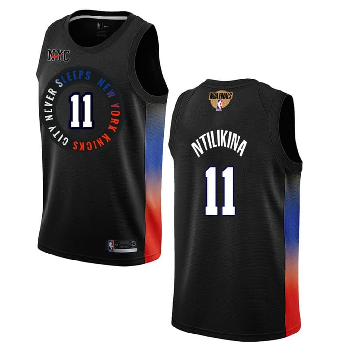 Frank Ntilikina New York Knicks 2021 NBA Playoffs Bound Jersey Black
