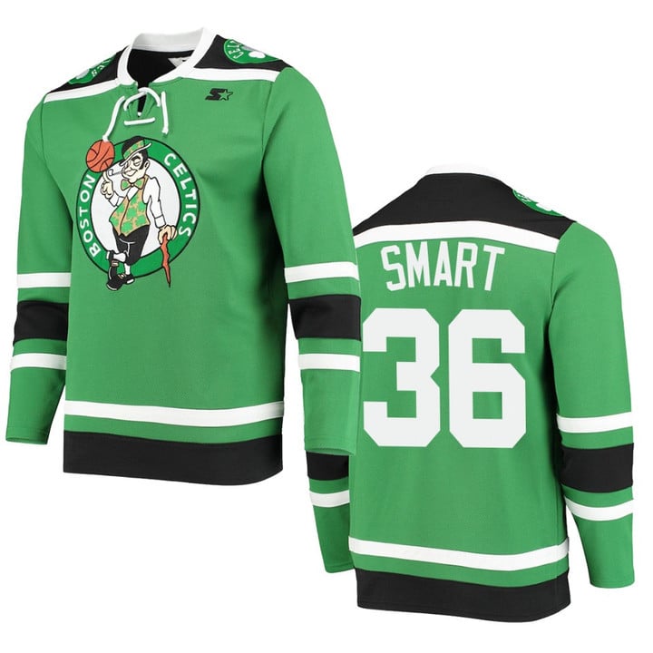 Boston Celtics Marcus Smart Hockey Fashion Pointman Jersey Green