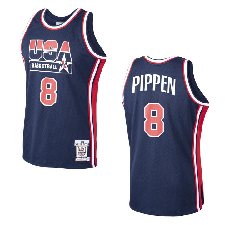Scottie Pippen 1992 Dream Team Home Authentic Jersey Navy