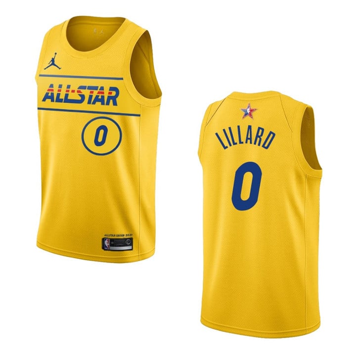 Portland Trail Blazers Damian Lillard 2021 NBA All-Star Game Western Conference Jersey Yellow