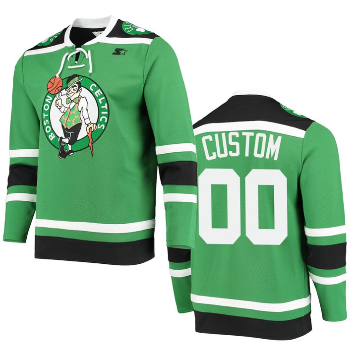 Boston Celtics Custom Hockey Fashion Pointman Jersey Green