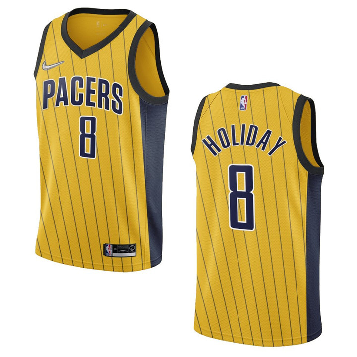 Pacers Justin Holiday Earned Edition Swingman Jersey Gold