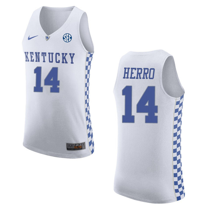 Kentucky Wildcats #14 Tyler Herro College Basketball Jersey - White