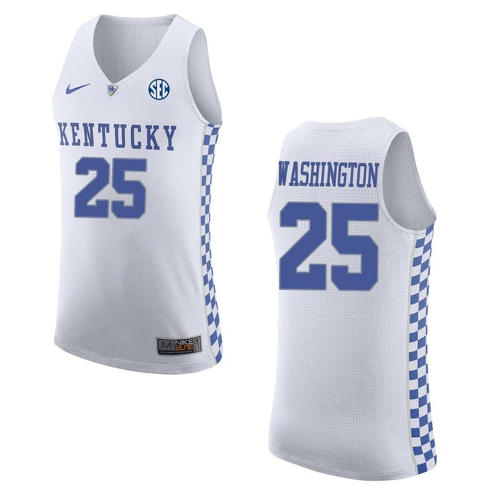 Kentucky Wildcats #25 P.J. Washington College Basketball Jersey - White