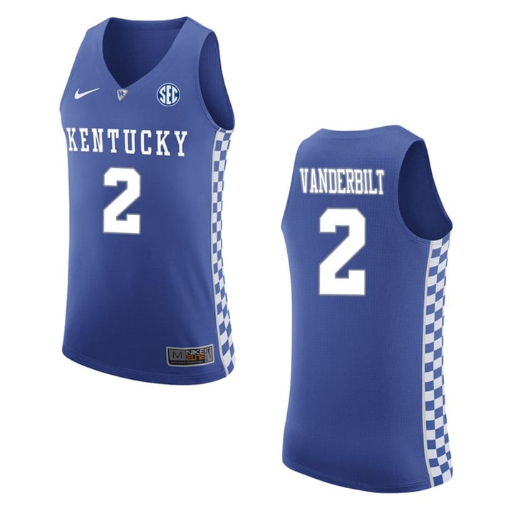 Kentucky Wildcats #2 Jarred Vanderbilt College Basketball Jersey - Blue