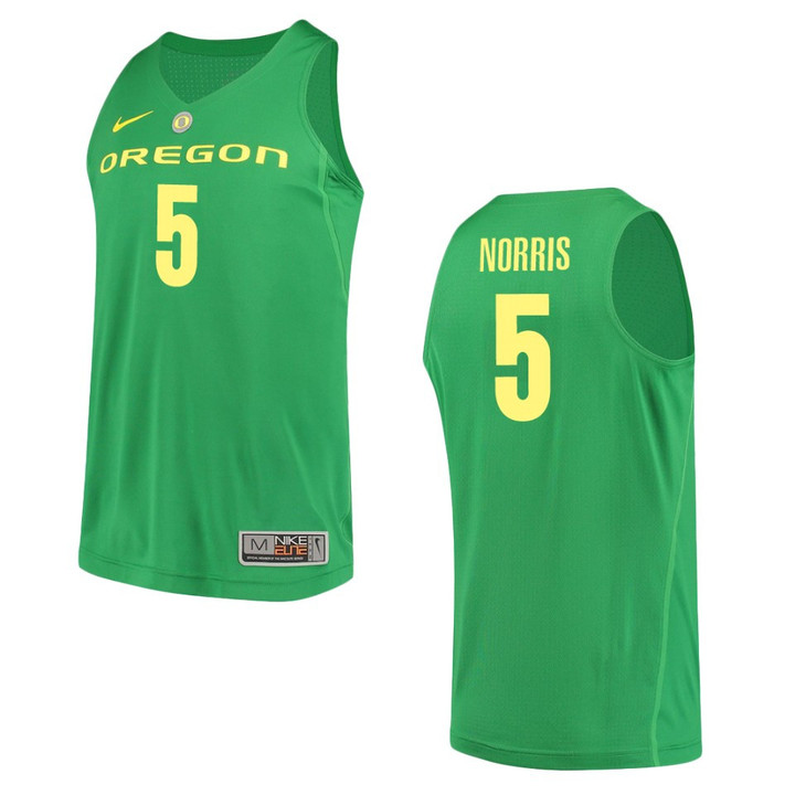 Oregon Ducks #5 Miles Norris College Basketball Jersey - Green