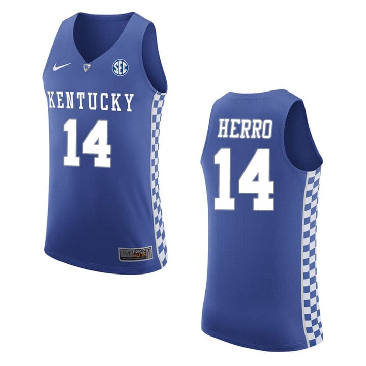 Kentucky Wildcats #14 Tyler Herro College Basketball Jersey - Blue